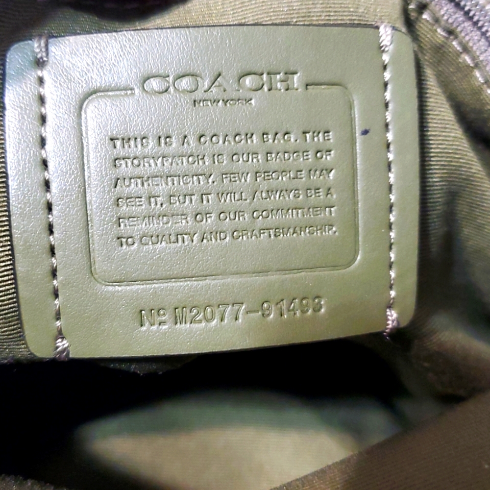RARE Coach Lillie Carryall Olive Green Leather Satchel Bag - Picture 14 of 16